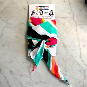 🧡 Multicolor striped diamond scarf 14 X 45 accessory, bandanna